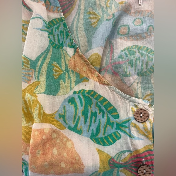 Free People Beachy Coastal Oceana Fish Tunic Mini Dress Size Medium NWOT - Picture 10 of 10